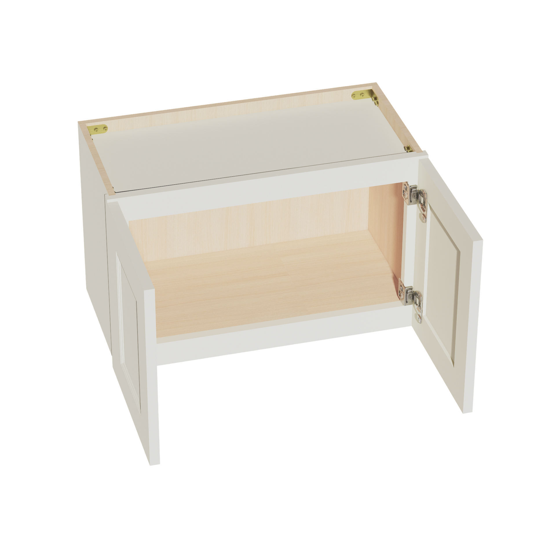 W2415-SSAW  Wall Cabinet 2 Doors & 2 Shelves - Shaker Style - Swan White   21"W x 42"H x 12"D