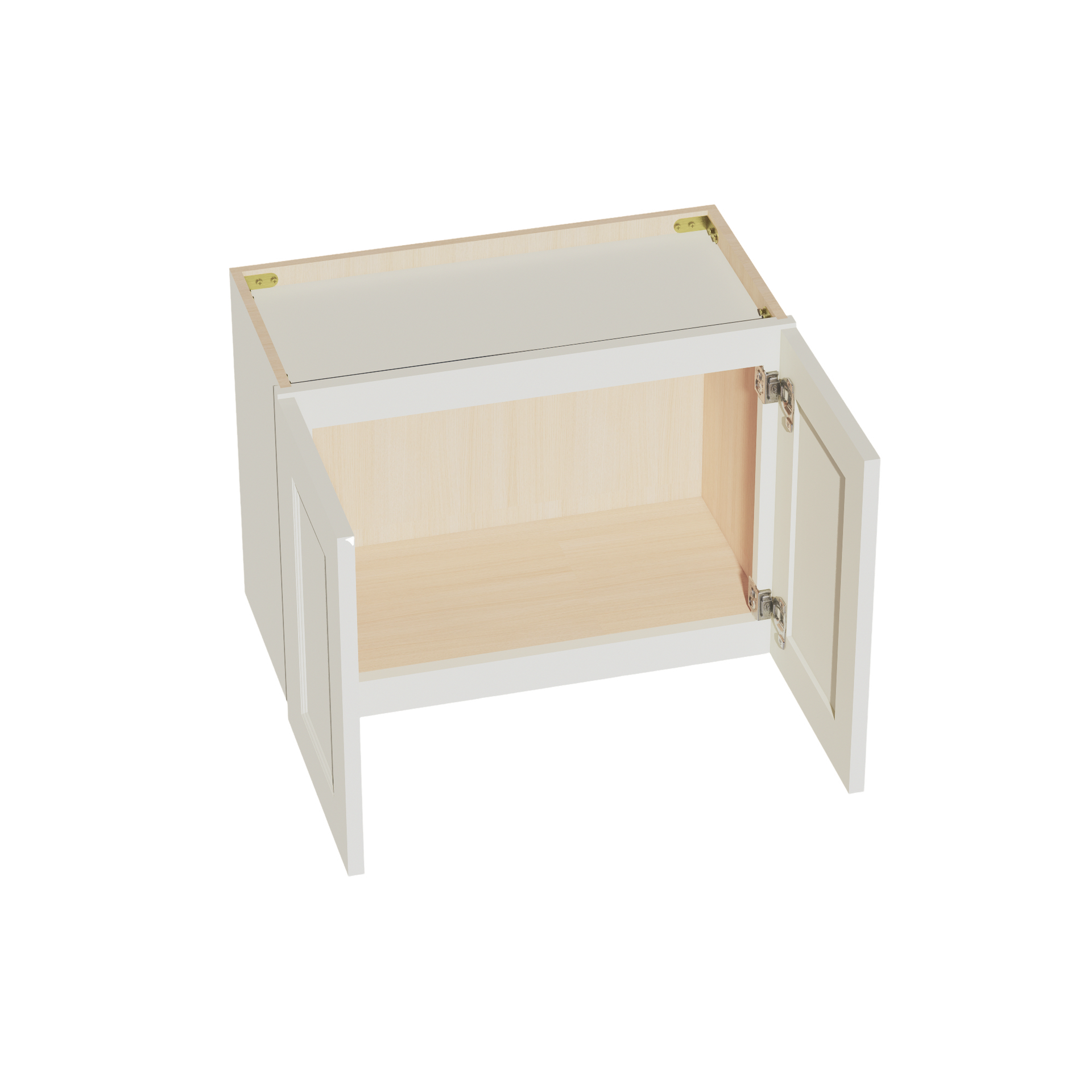 W2418-SSAW  Wall Cabinet 2 Doors & 2 Shelves - Shaker Style - Swan White   24"W x 15"H x 12"D