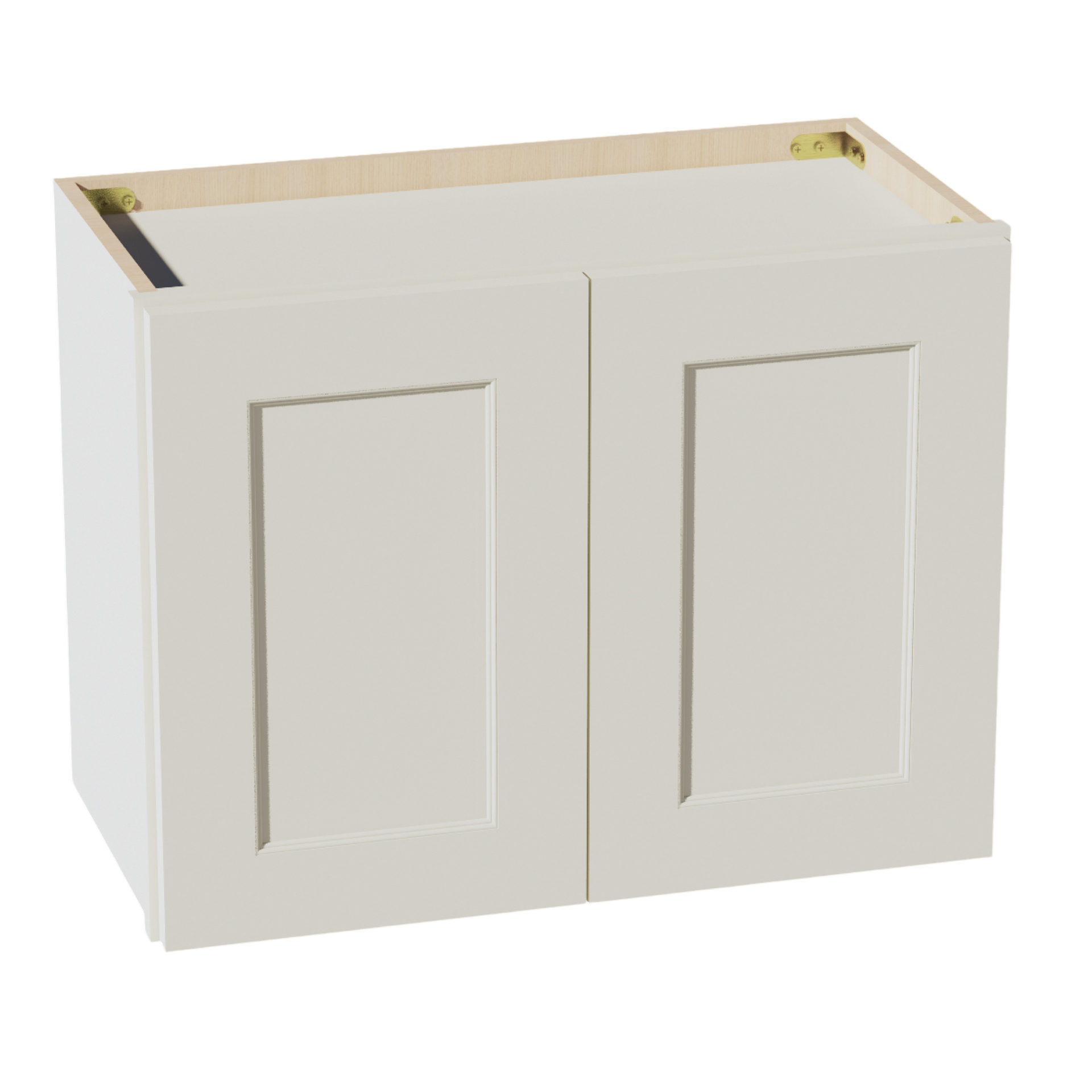 W2418-SSAW  Wall Cabinet 2 Doors & 2 Shelves - Shaker Style - Swan White   24"W x 15"H x 12"D
