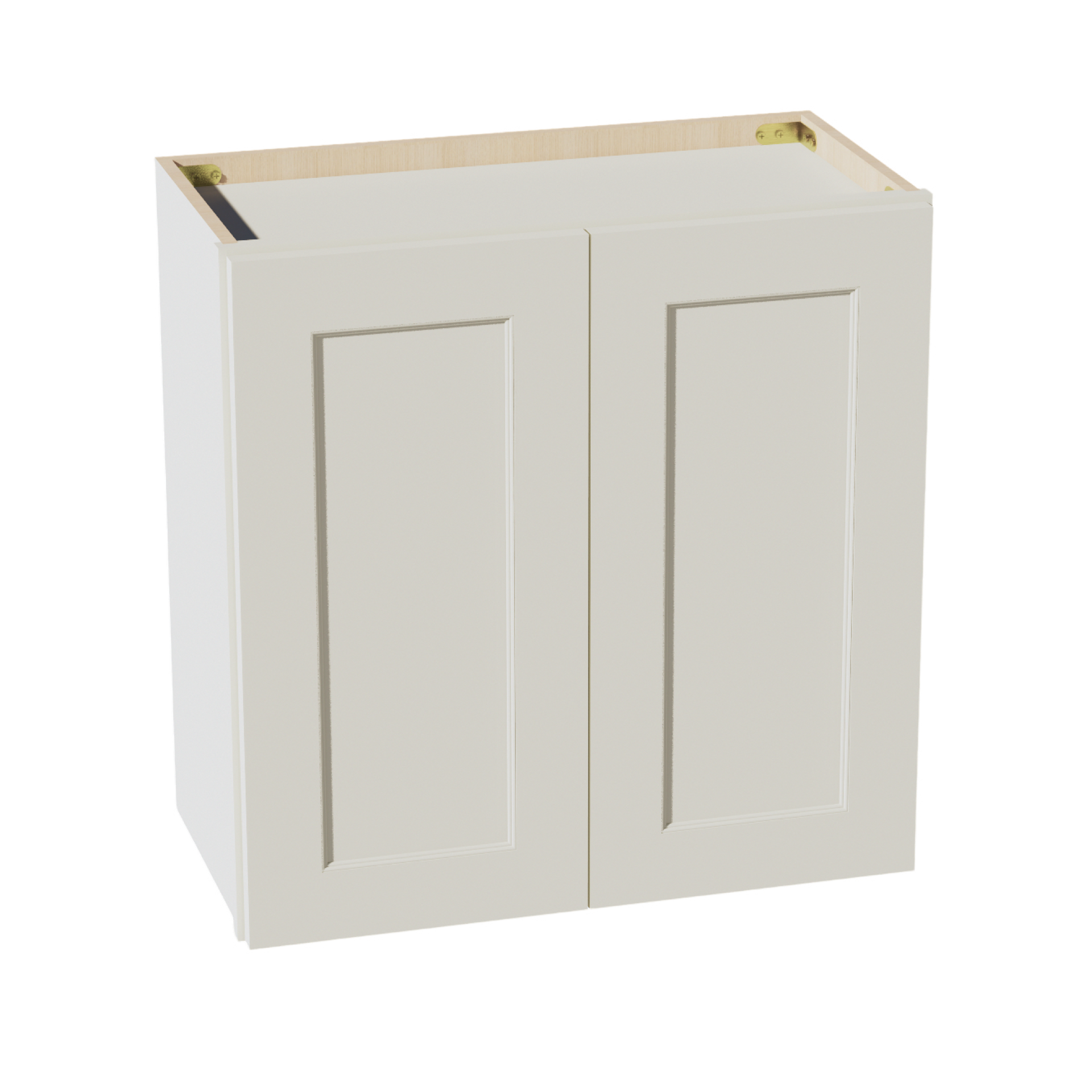 W2424-SSAW  Wall Cabinet 2 Doors & 2 Shelves - Shaker Style - Swan White   24"W x 18"H x 12"