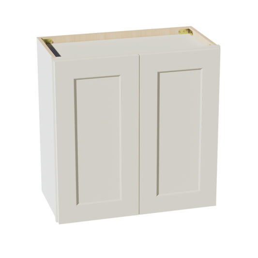 W2424-SSAW  Wall Cabinet 2 Doors & 2 Shelves - Shaker Style - Swan White   24"W x 18"H x 12"