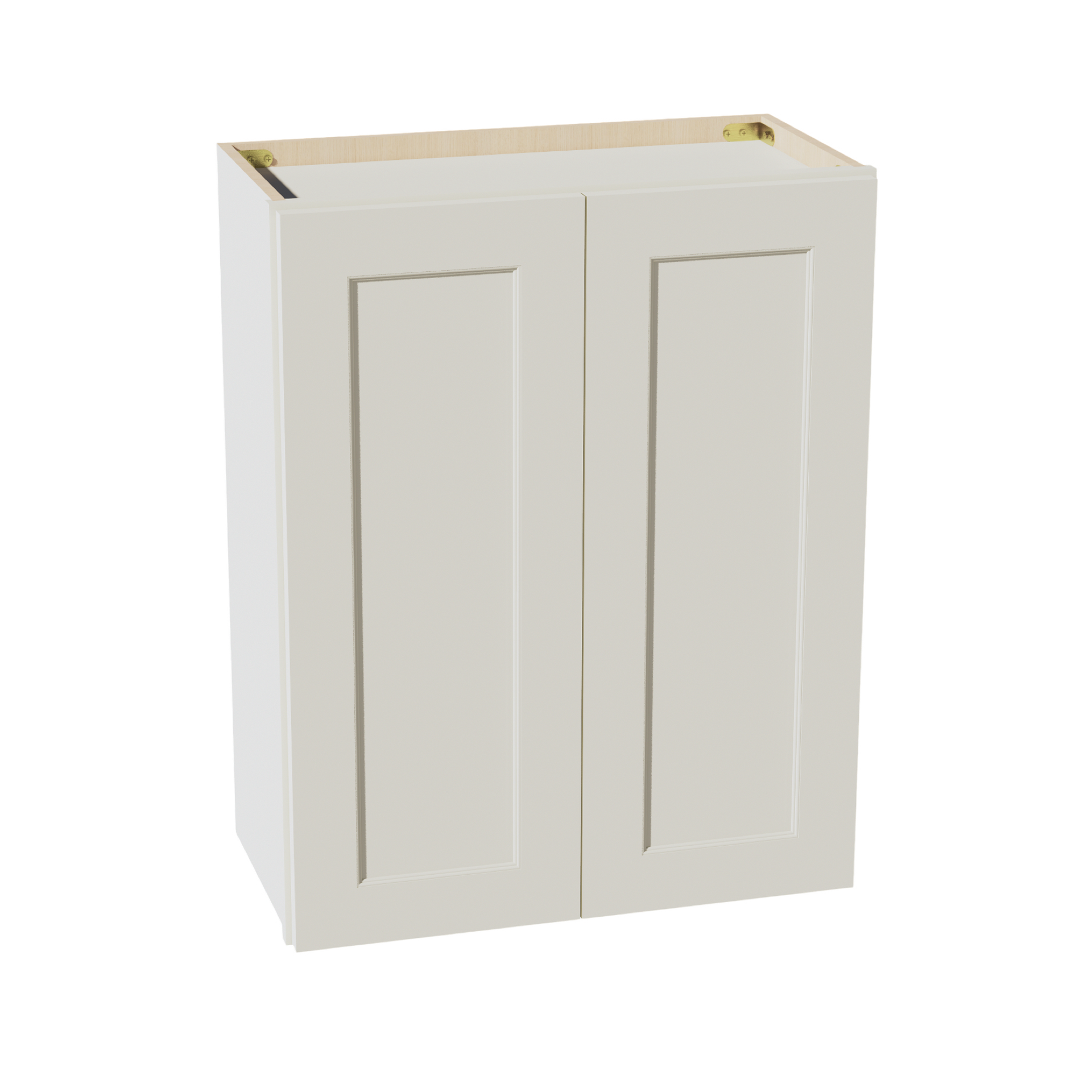 W2430-SSAW  Wall Cabinet 2 Doors & 2 Shelves - Shaker Style - Swan White   24"W x 24"H x 12"
