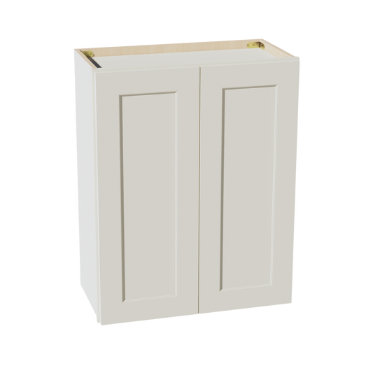 W2430-SSAW  Wall Cabinet 2 Doors & 2 Shelves - Shaker Style - Swan White   24"W x 24"H x 12"