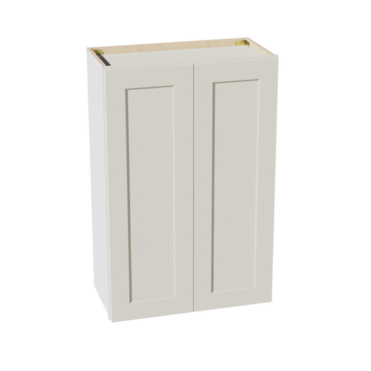 W2436-SSAW  Wall Cabinet 2 Doors & 2 Shelves - Shaker Style - Swan White   24"W x 30"H x 12"D