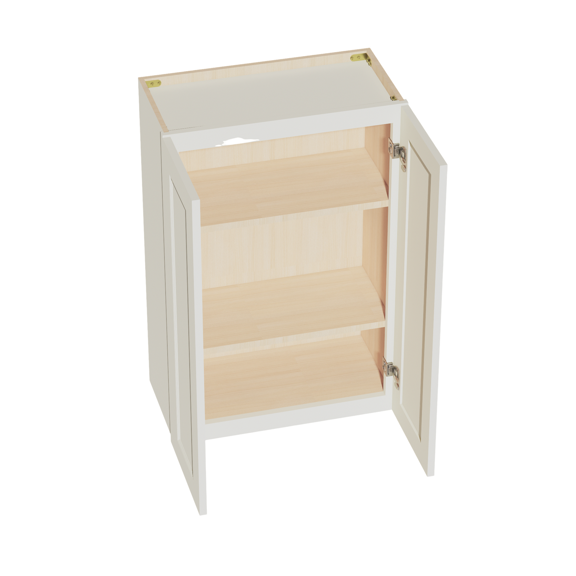 W2436-SSAW  Wall Cabinet 2 Doors & 2 Shelves - Shaker Style - Swan White   24"W x 30"H x 12"D