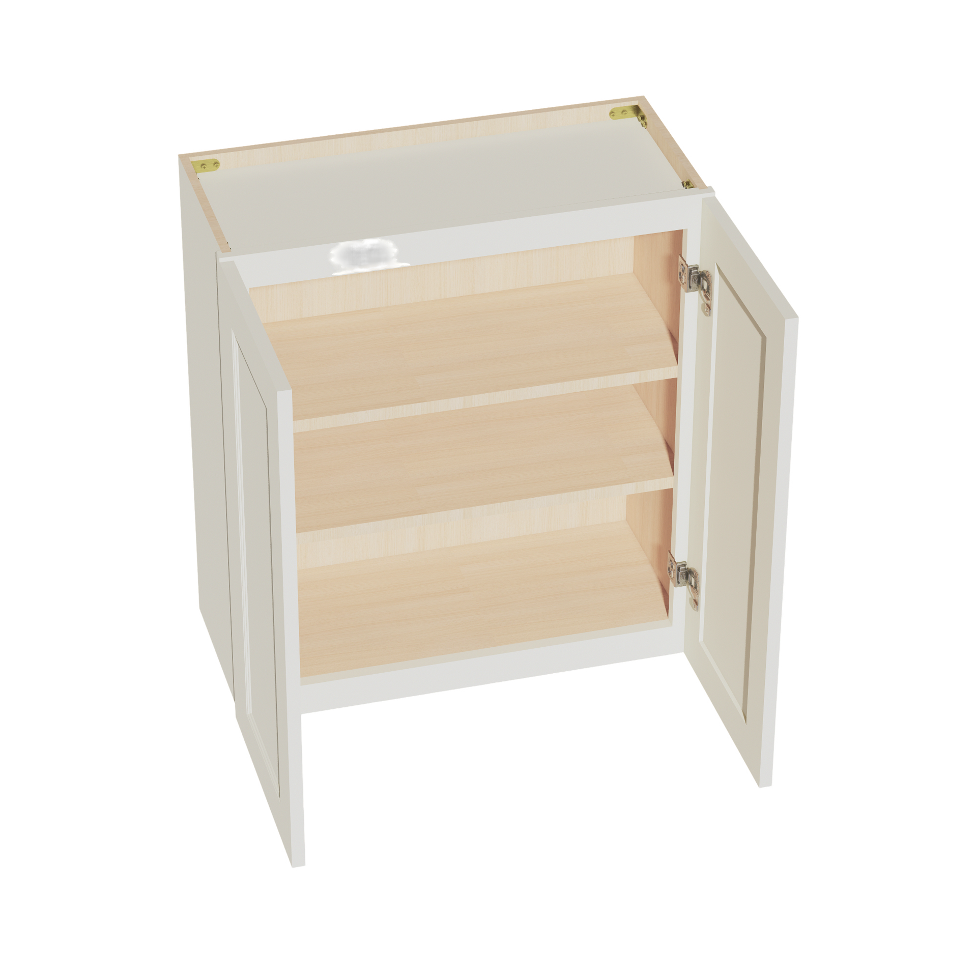 W2730-SSAW  Wall Cabinet 2 Doors & 2 Shelves - Shaker Style - Swan White   27"W x 15"H x 12"D