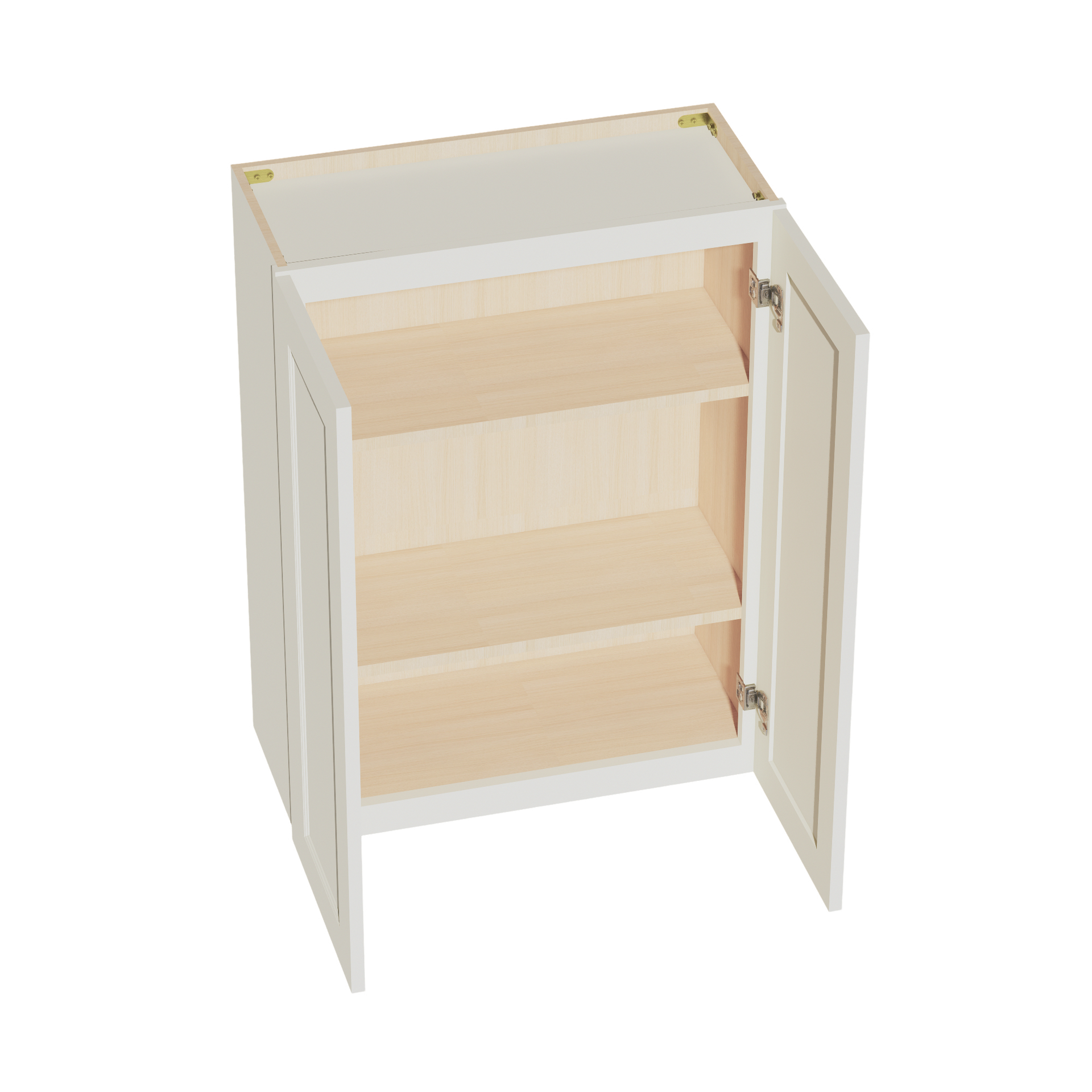 W2736-SSAW  Wall Cabinet 2 Doors & 2 Shelves - Shaker Style - Swan White   27"W x 30"H x 12"D