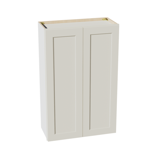 W2742-SSAW  Wall Cabinet 2 Doors & 2 Shelves - Shaker Style - Swan White   27"W x 36"H x 12"D