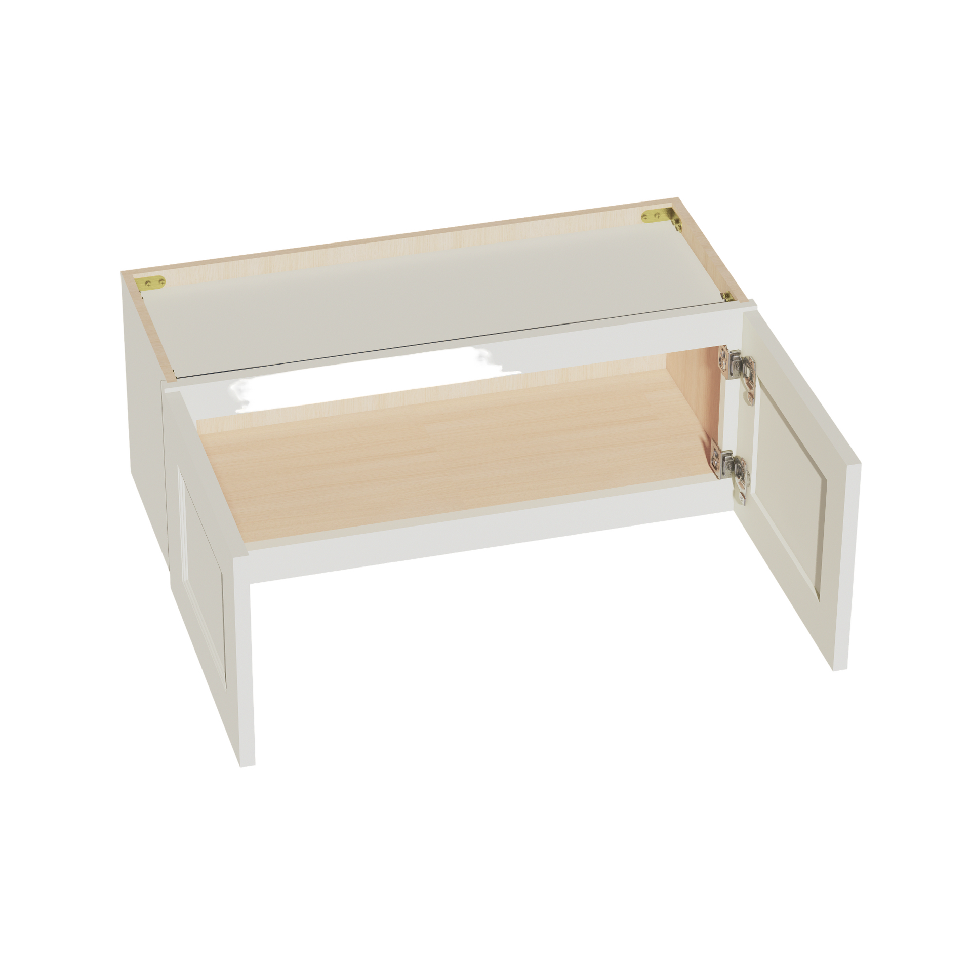 W3012-SSAW  Wall Cabinet 2 Doors & 2 Shelves - Shaker Style - Swan White   27"W x 42"H x 12"D