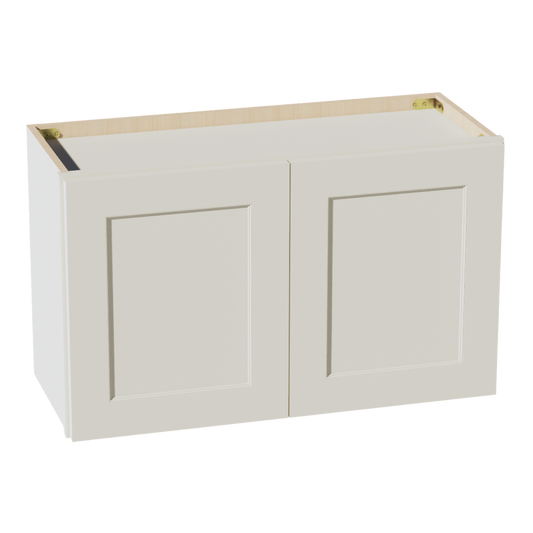 W3018-SSAW  Wall Cabinet 2 Doors & 2 Shelves - Shaker Style - Swan White   30"W x 15"H x 12"D