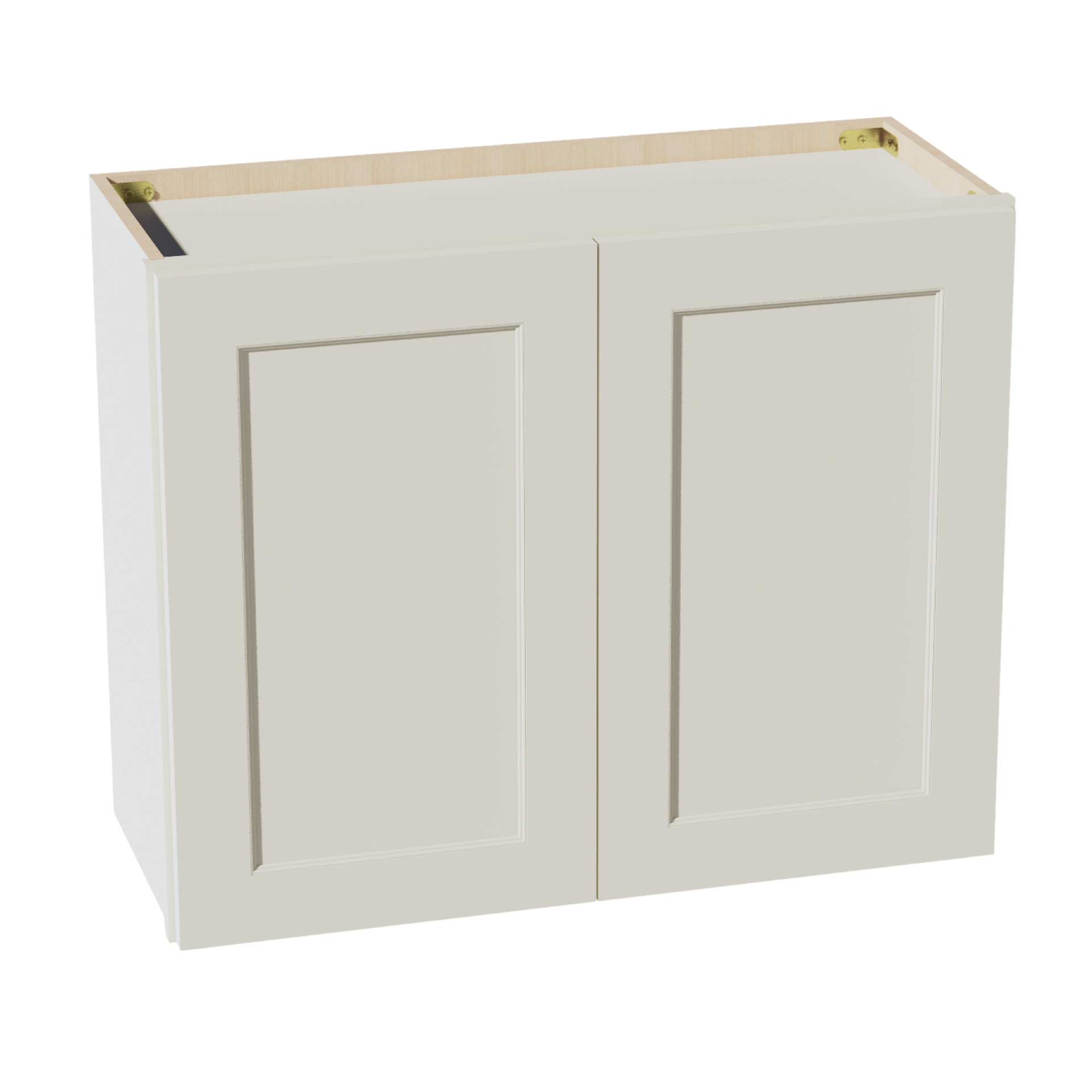 W3024-SSAW  Wall Cabinet 2 Doors & 2 Shelves - Shaker Style - Swan White   30"W x 21"H x 12"D