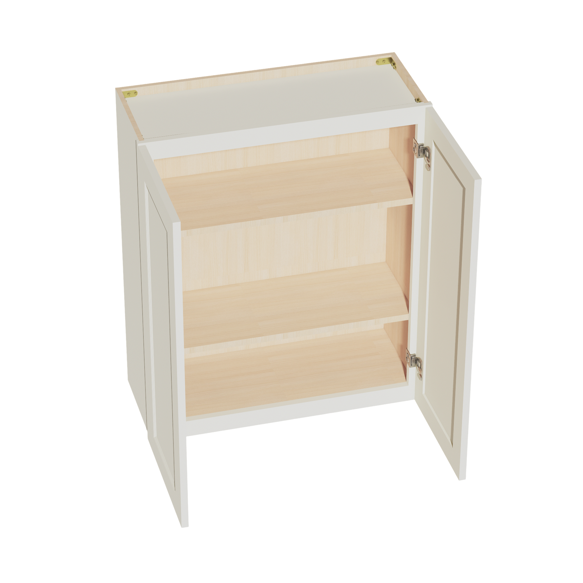 W3036-SSAW  Wall Cabinet 2 Doors & 2 Shelves - Shaker Style - Swan White   30"W x 30"H x 12"D