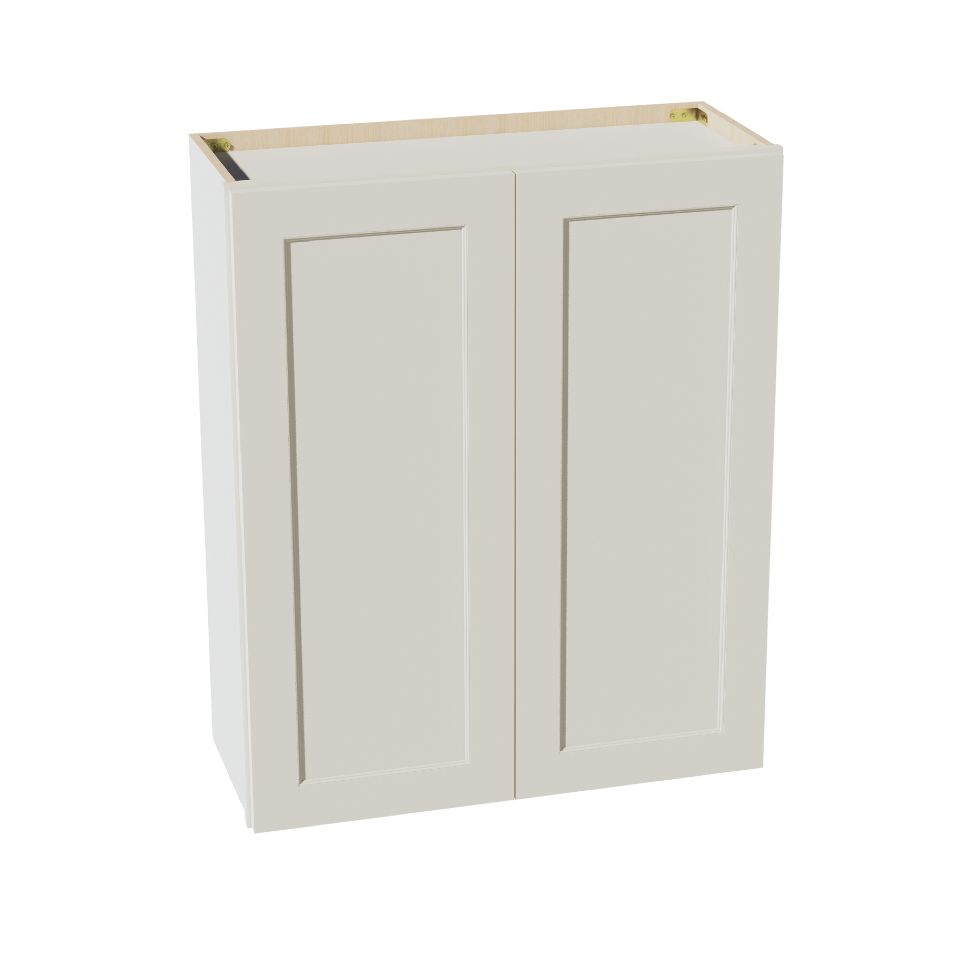 W3036-SSAW  Wall Cabinet 2 Doors & 2 Shelves - Shaker Style - Swan White   30"W x 30"H x 12"D
