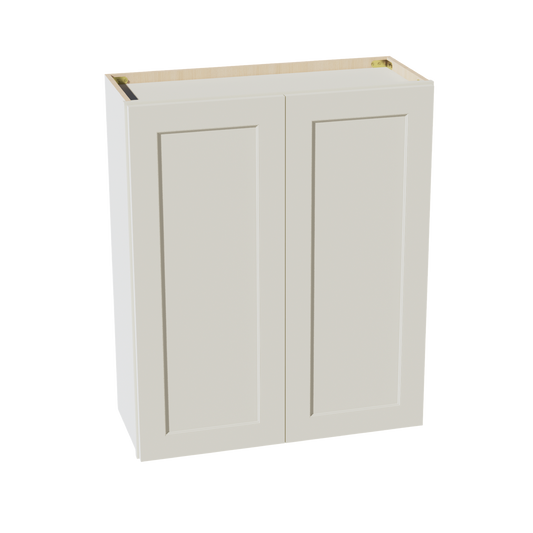 W3036-SSAW  Wall Cabinet 2 Doors & 2 Shelves - Shaker Style - Swan White   30"W x 30"H x 12"D