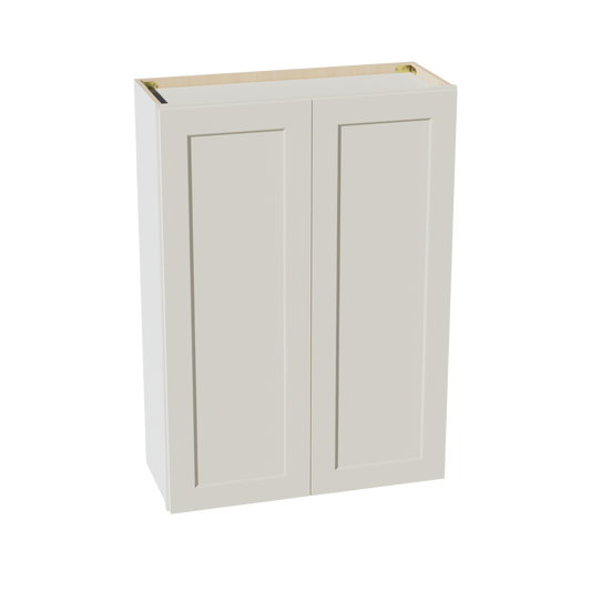 W3042-SSAW  Wall Cabinet 2 Doors & 2 Shelves - Shaker Style - Swan White   30"W x 36"H x 12"D