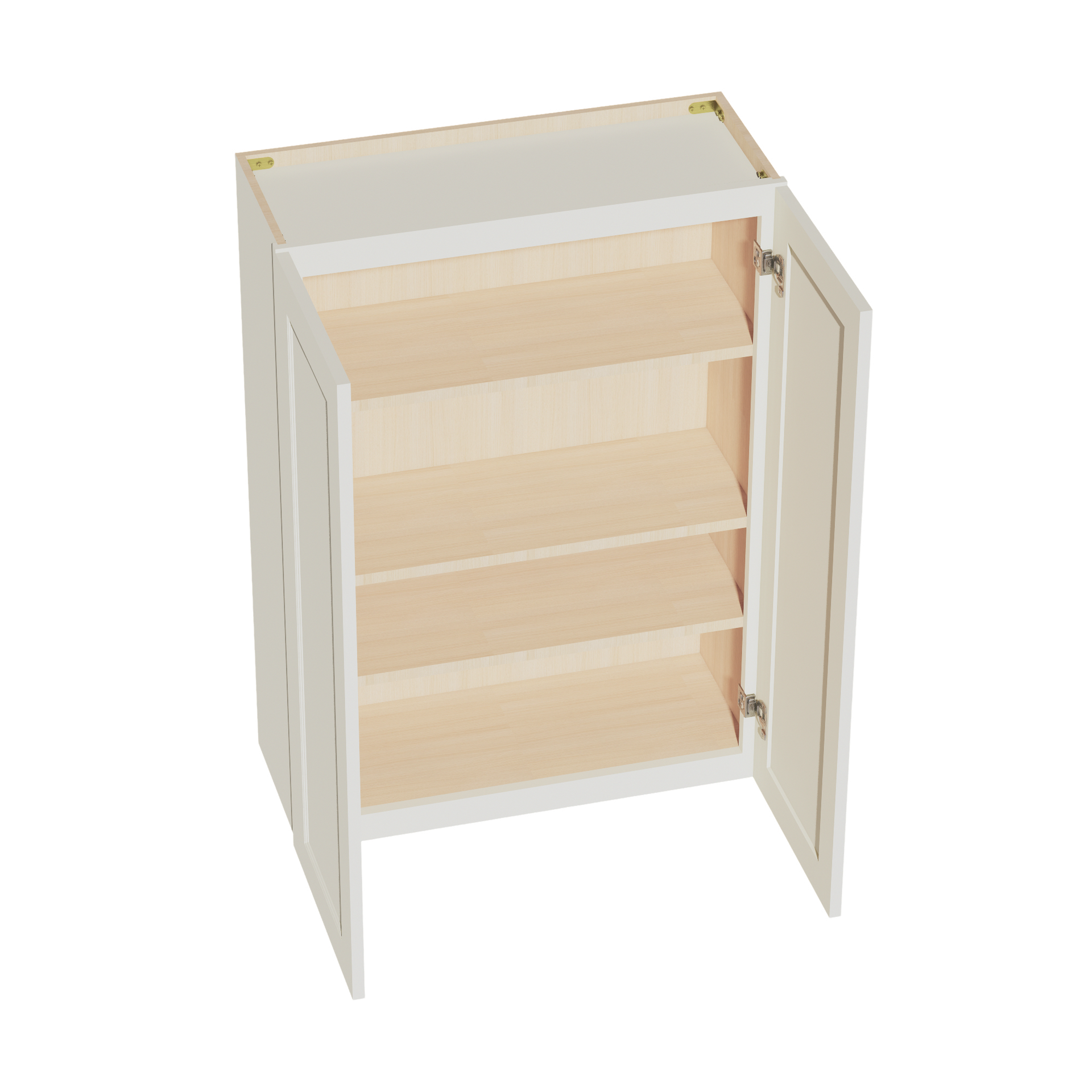 W3042-SSAW  Wall Cabinet 2 Doors & 2 Shelves - Shaker Style - Swan White   30"W x 36"H x 12"D