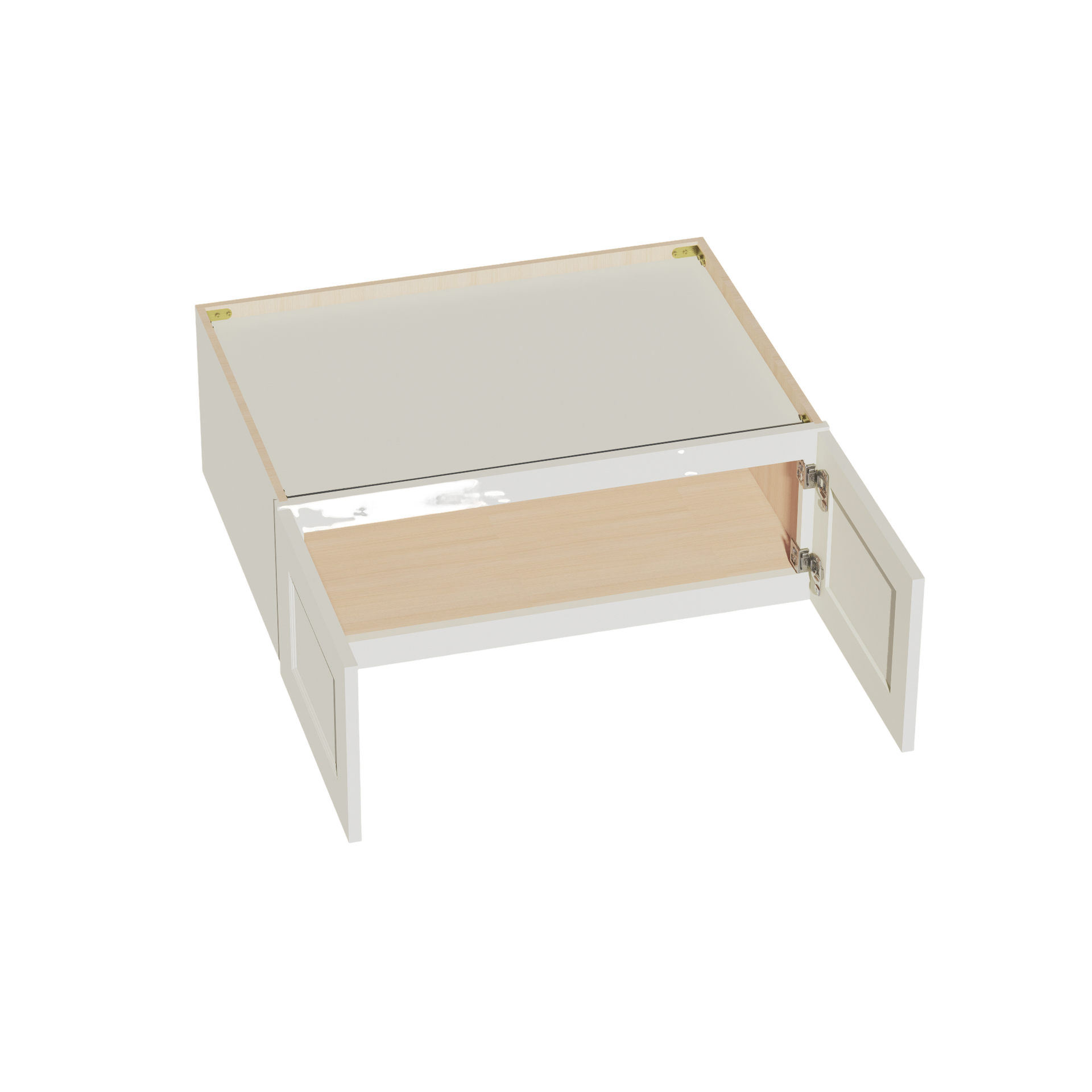 W331224-SSAW  Wall Cabinet 2 Doors & 2 Shelves - Shaker Style - Swan White   30"W x 42"H x 24"D