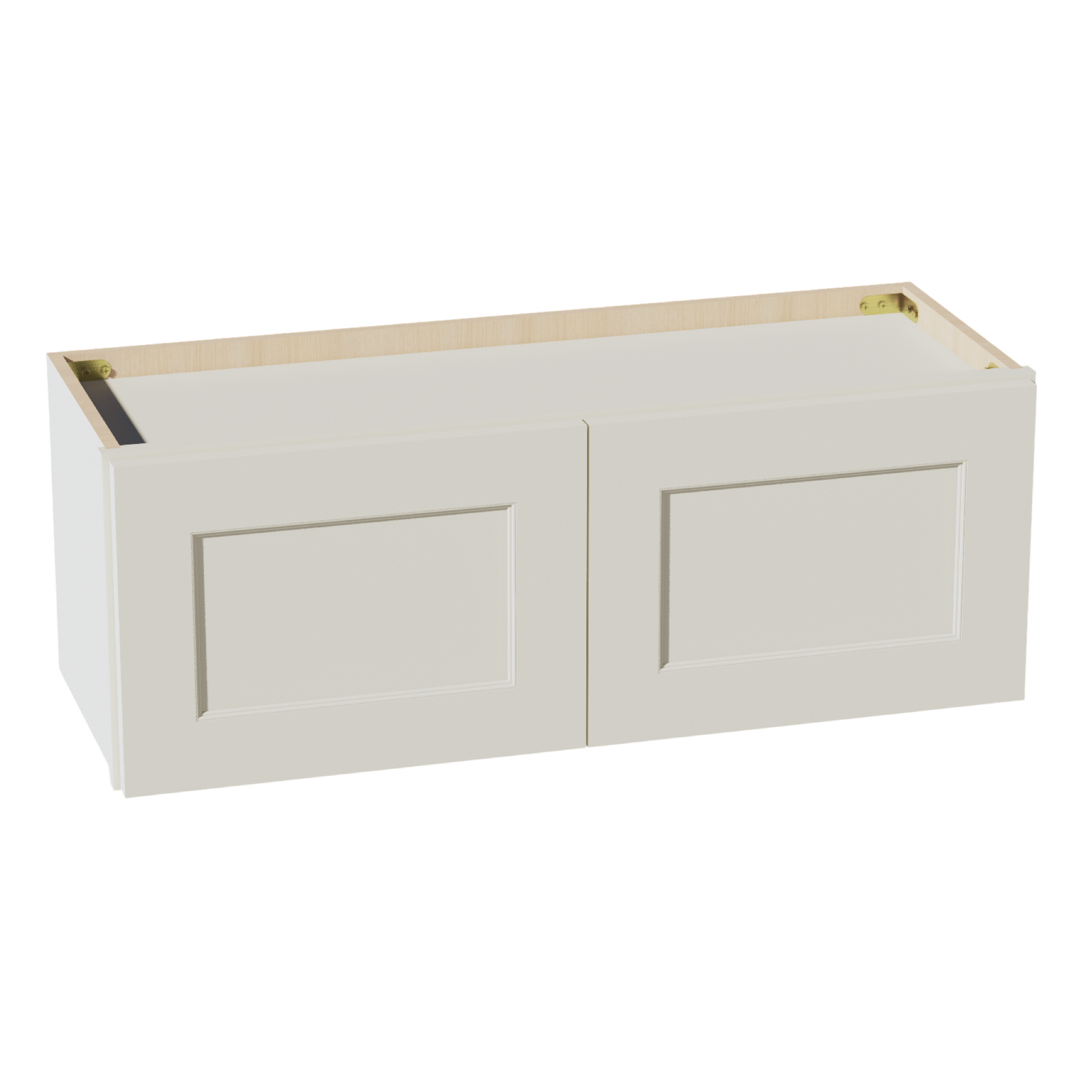 W3312-SSAW  Wall Cabinet 2 Doors & 2 Shelves - Shaker Style - Swan White   33"W x 12"H x 12"D