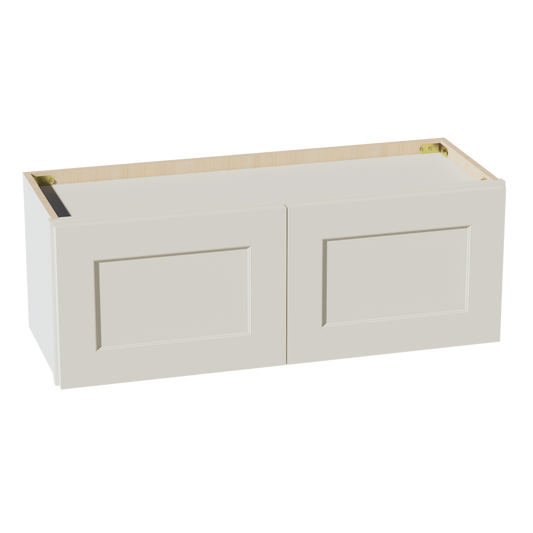W3312-SSAW  Wall Cabinet 2 Doors & 2 Shelves - Shaker Style - Swan White   33"W x 12"H x 12"D