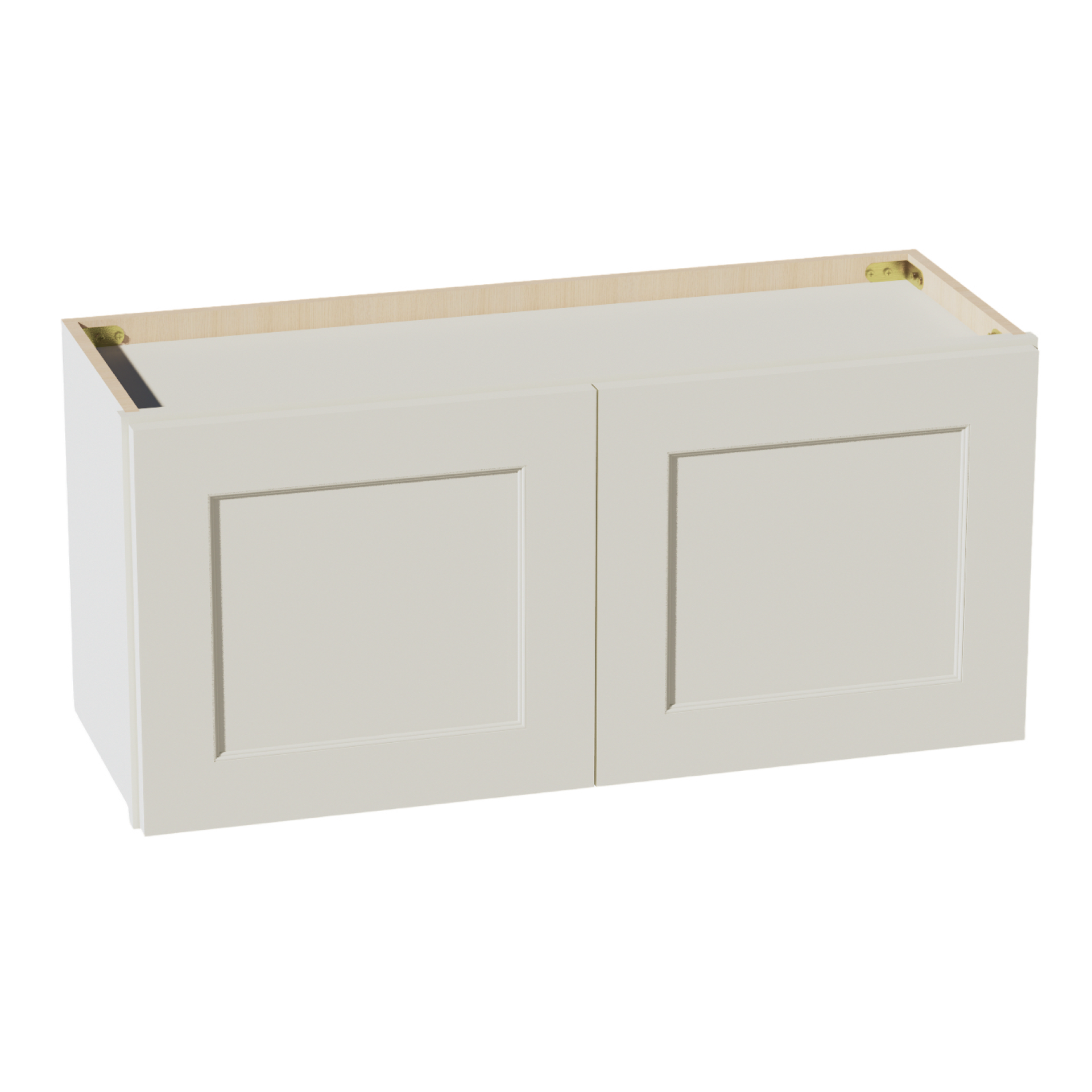 W3315-SSAW  Wall Cabinet 2 Doors & 2 Shelves - Shaker Style - Swan White   33"W x 15"H x 12"D