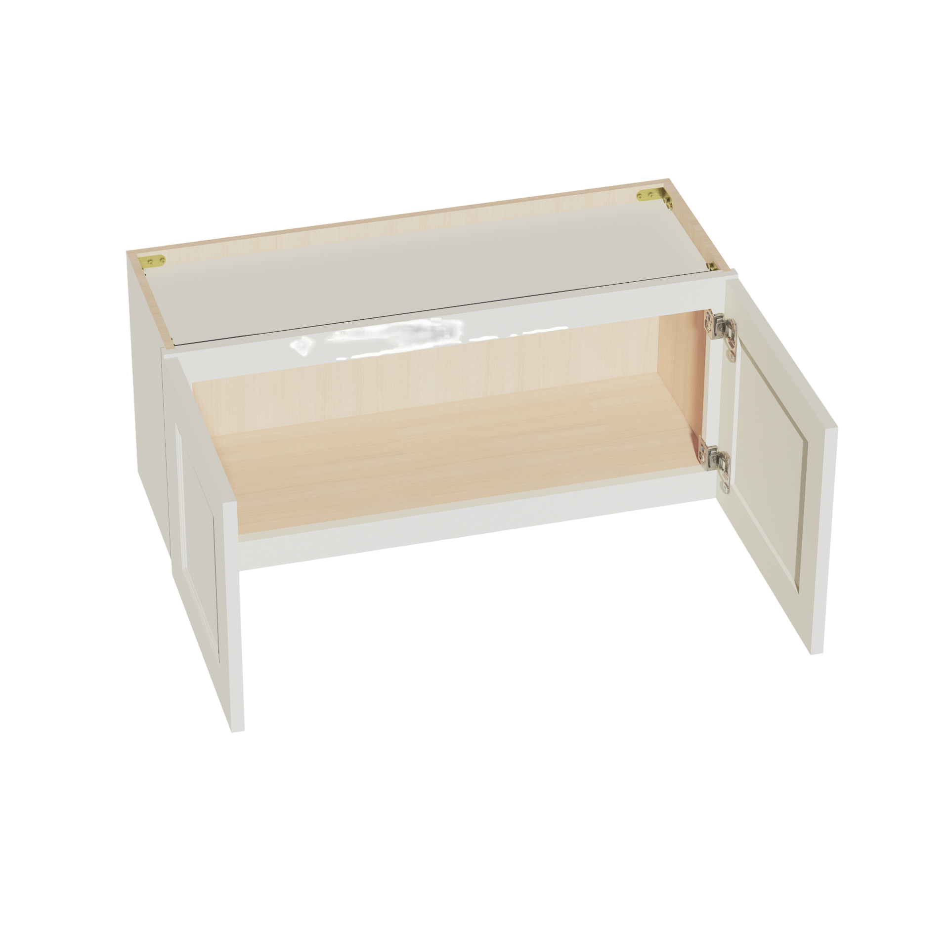 W3315-SSAW  Wall Cabinet 2 Doors & 2 Shelves - Shaker Style - Swan White   33"W x 15"H x 12"D
