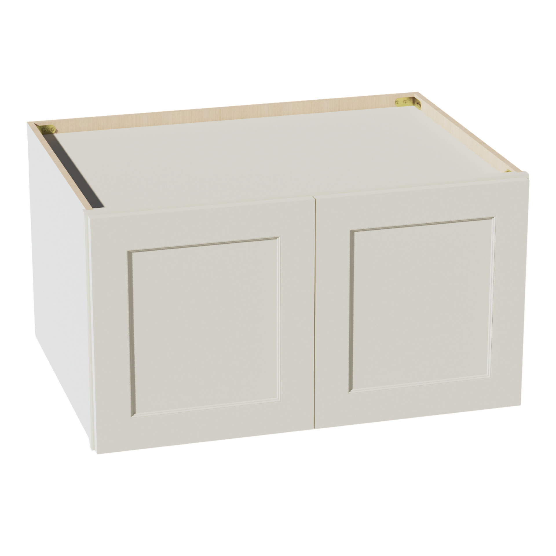 W331824-SSAW  Wall Cabinet 2 Doors & 2 Shelves - Shaker Style - Swan White   33"W x 15"H x 24"D