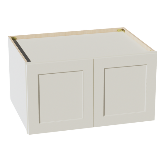 W331824-SSAW  Wall Cabinet 2 Doors & 2 Shelves - Shaker Style - Swan White   33"W x 15"H x 24"D