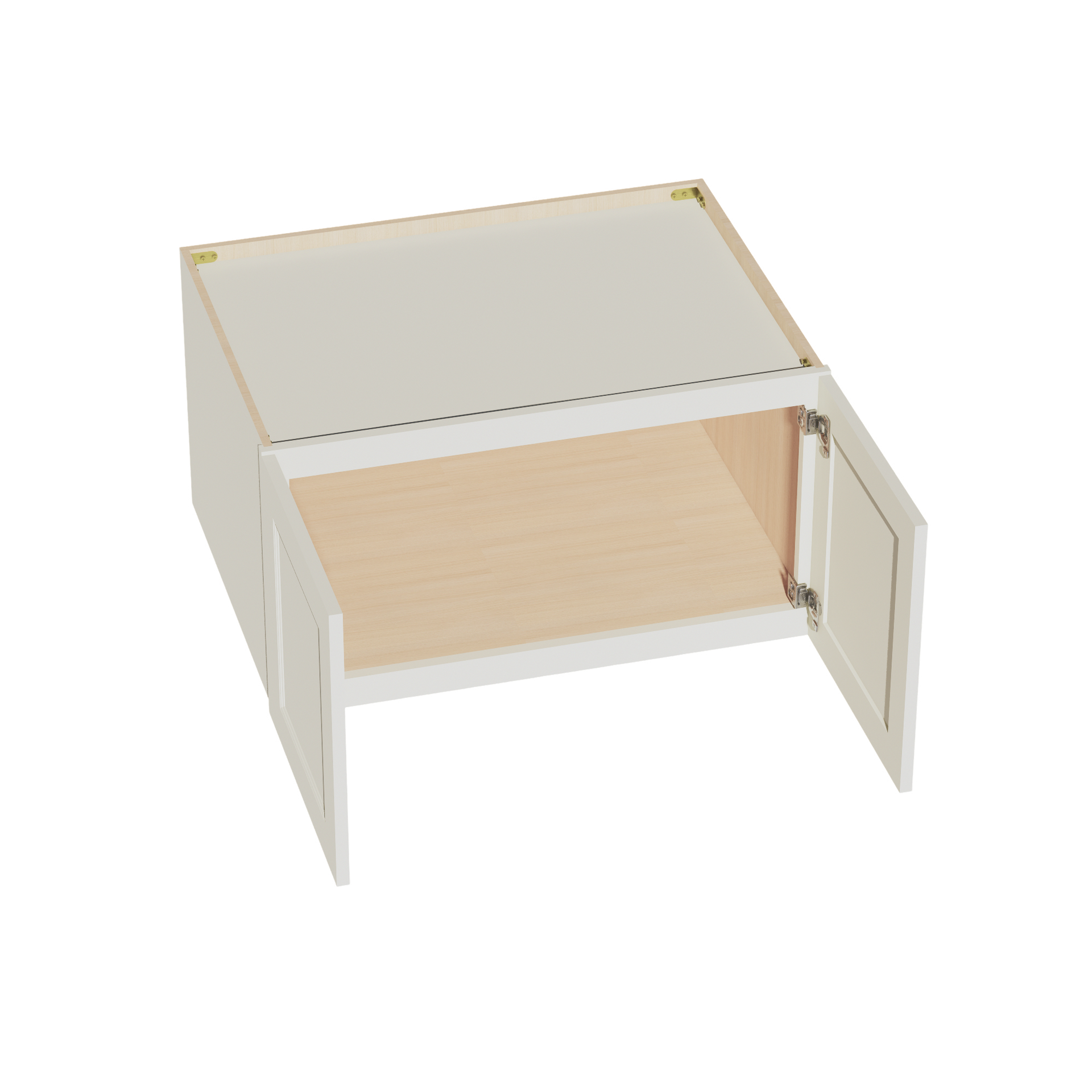 W331824-SSAW  Wall Cabinet 2 Doors & 2 Shelves - Shaker Style - Swan White   33"W x 15"H x 24"D