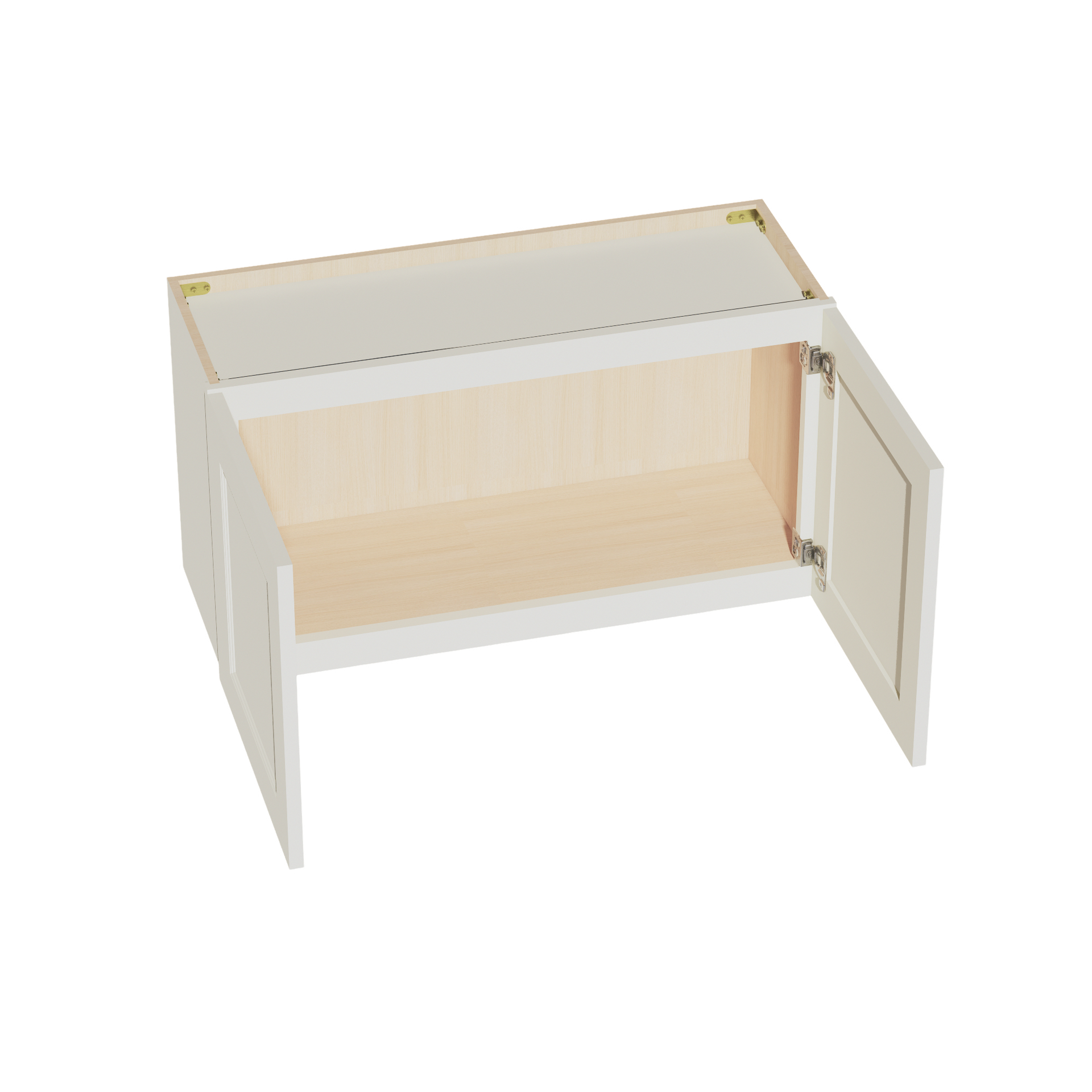 W3318-SSAW  Wall Cabinet 2 Doors & 2 Shelves - Shaker Style - Swan White   33"W x 18"H x 12"D