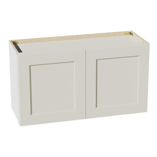 W3318-SSAW  Wall Cabinet 2 Doors & 2 Shelves - Shaker Style - Swan White   33"W x 18"H x 12"D