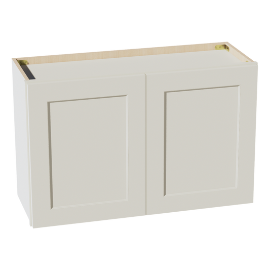 W3321-SSAW  Wall Cabinet 2 Doors & 2 Shelves - Shaker Style - Swan White   33"W x 18"H x 12"D