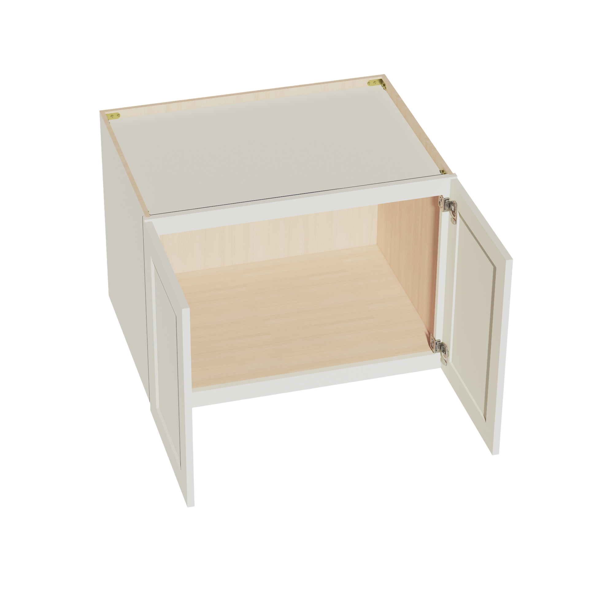 W332424-SSAW  Wall Cabinet 2 Doors & 2 Shelves - Shaker Style - Swan White   33"W x 21"H x 24"D