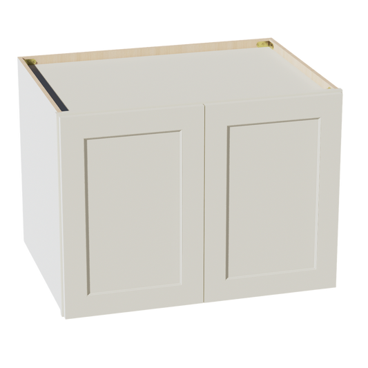 W332424-SSAW  Wall Cabinet 2 Doors & 2 Shelves - Shaker Style - Swan White   33"W x 21"H x 24"D