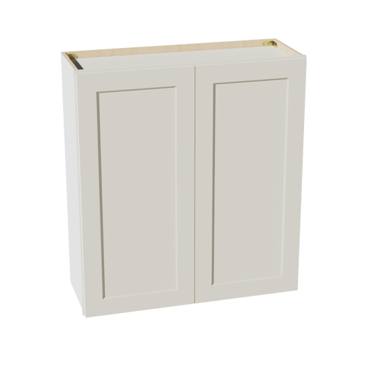 W3336-SSAW  Wall Cabinet 2 Doors & 2 Shelves - Shaker Style - Swan White   33"W x 30"H x 12"D