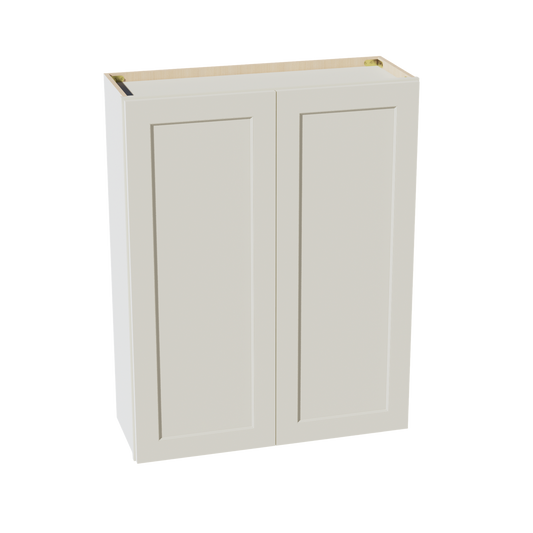 W3342-SSAW  Wall Cabinet 2 Doors & 2 Shelves - Shaker Style - Swan White   33"W x 36"H x 12"D