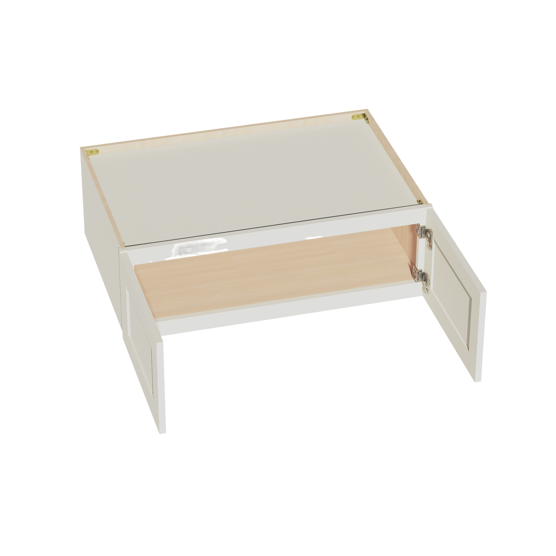 W361224-SSAW  Wall Cabinet 2 Doors & 2 Shelves - Shaker Style - Swan White   33"W x 42"H x 24"D
