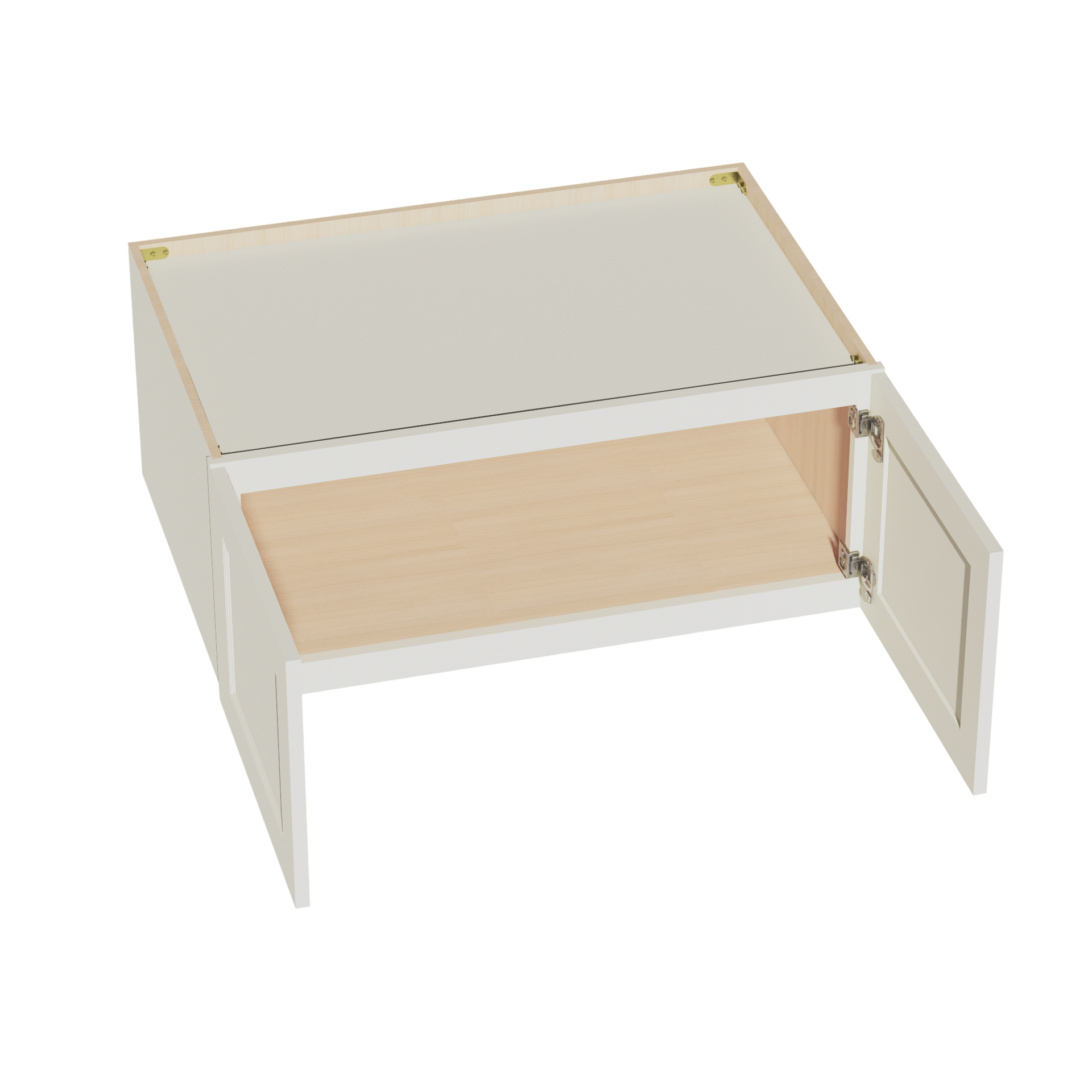 W361524-SSAW  Wall Cabinet 2 Doors & 2 Shelves - Shaker Style - Swan White   36"W x 12"H x 24"D