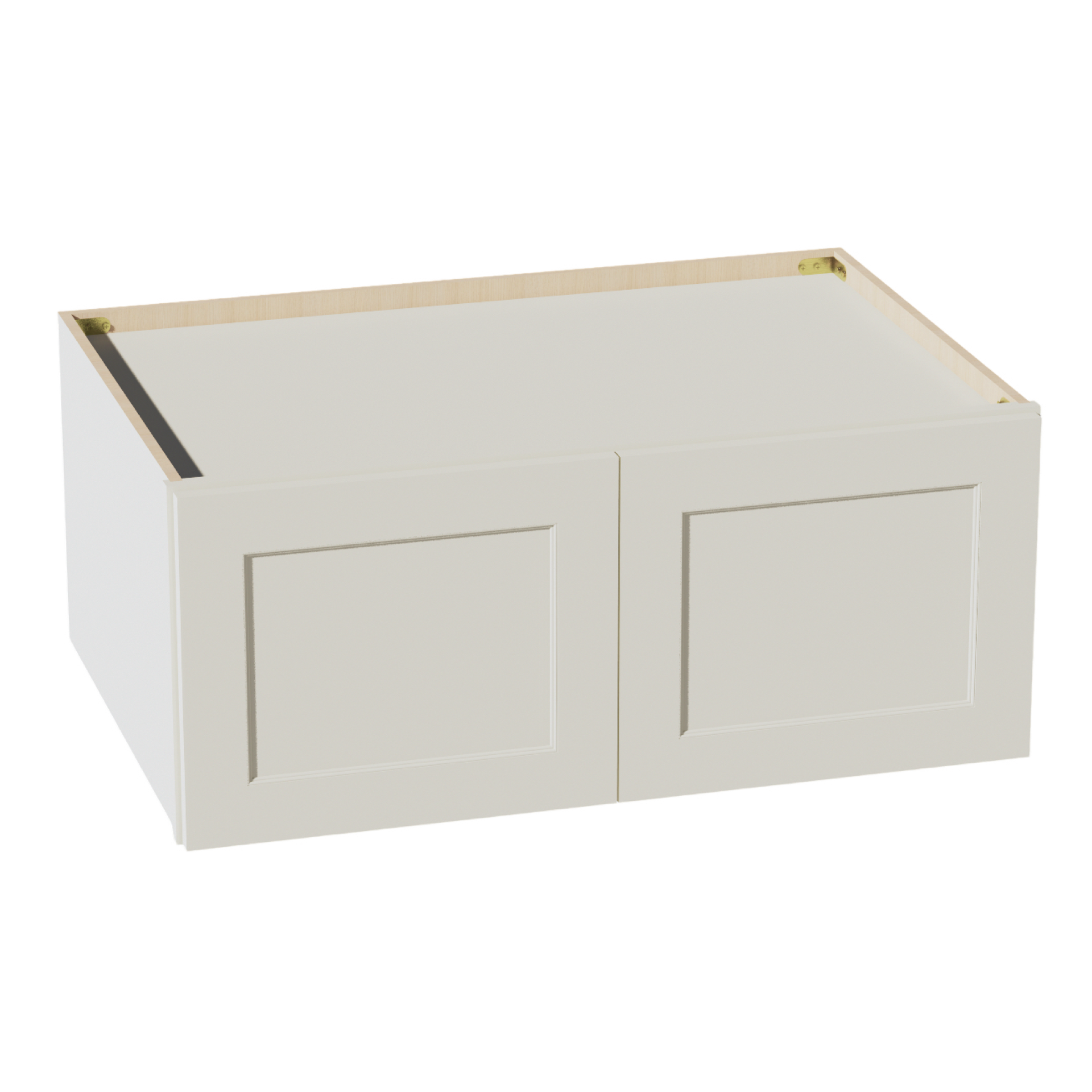 W361524-SSAW  Wall Cabinet 2 Doors & 2 Shelves - Shaker Style - Swan White   36"W x 12"H x 24"D