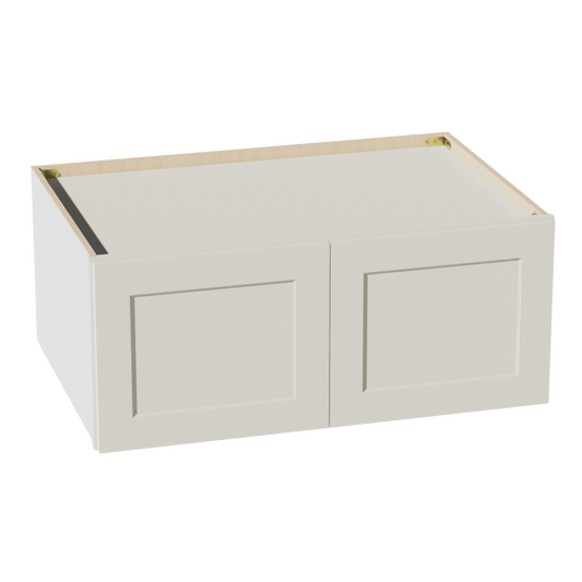 W361524-SSAW  Wall Cabinet 2 Doors & 2 Shelves - Shaker Style - Swan White   36"W x 12"H x 24"D
