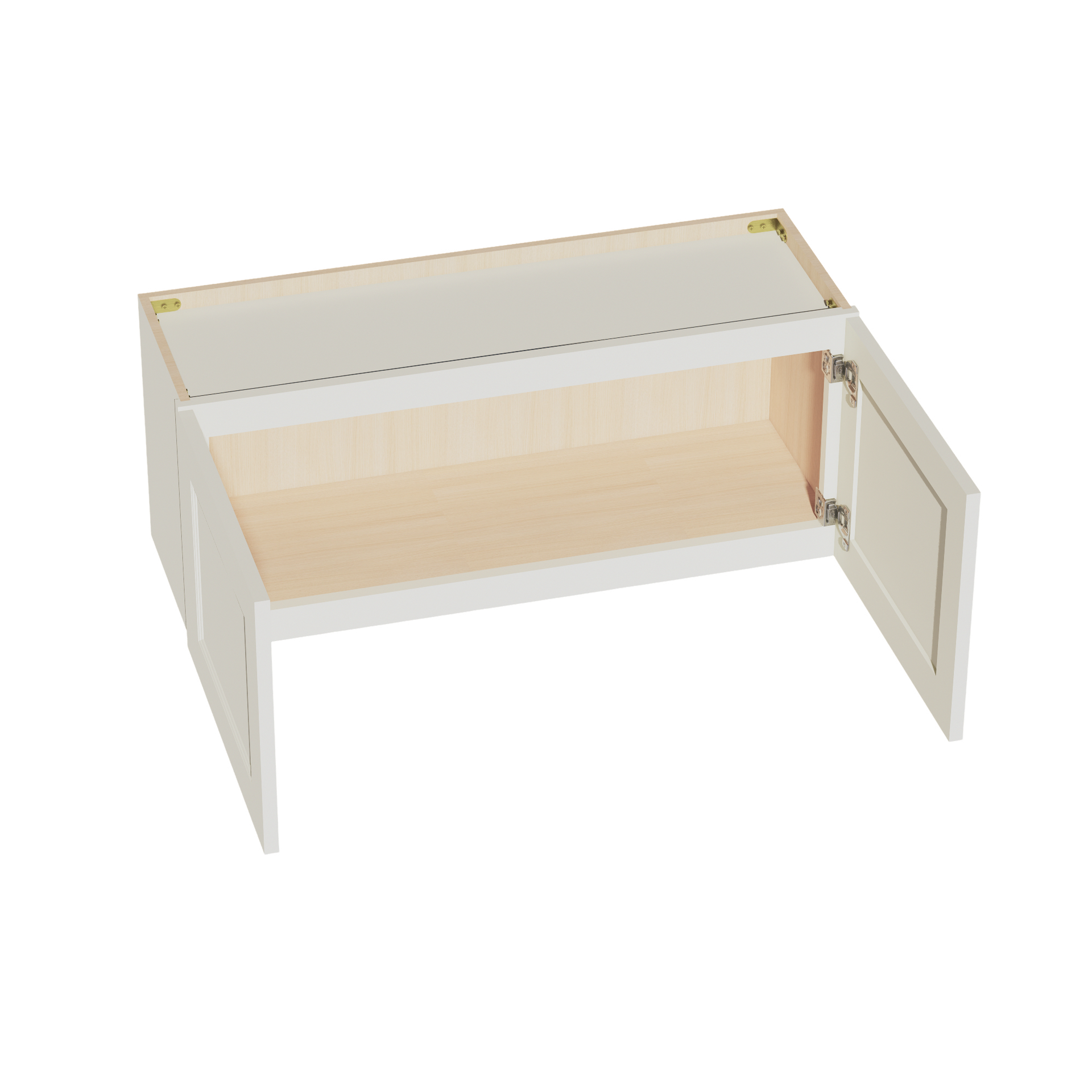 W3615-SSAW  Wall Cabinet 2 Doors & 2 Shelves - Shaker Style - Swan White   36"W x 15"H x 12"D