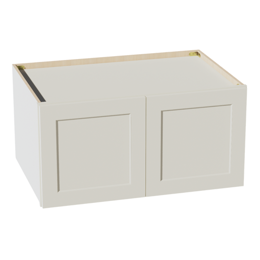 W361824-SSAW  Wall Cabinet 2 Doors & 2 Shelves - Shaker Style - Swan White   36"W x 15"H x 24"D