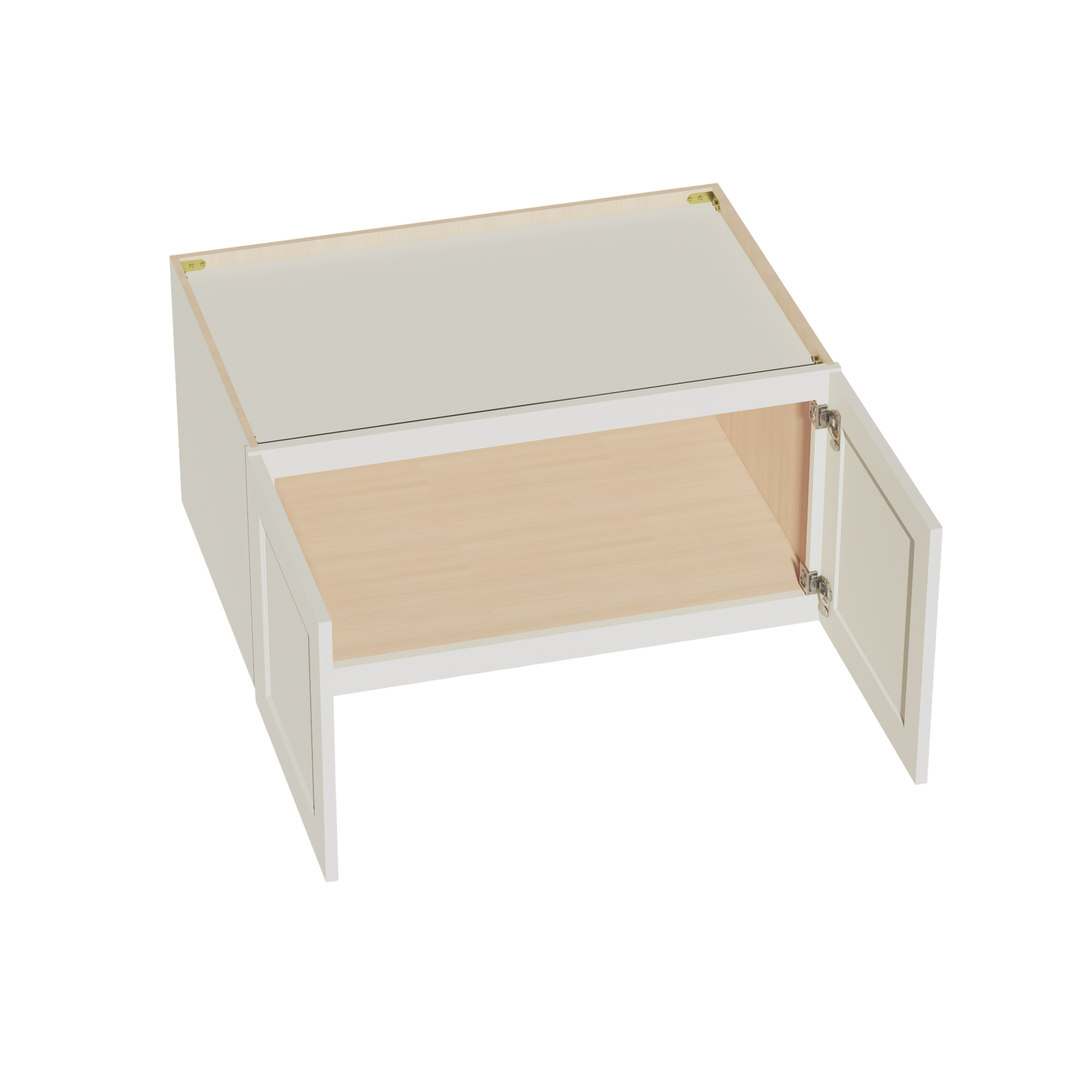 W361824-SSAW  Wall Cabinet 2 Doors & 2 Shelves - Shaker Style - Swan White   36"W x 15"H x 24"D