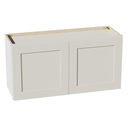 W3618-SSAW  Wall Cabinet 2 Doors & 2 Shelves - Shaker Style - Swan White   36"W x 18"H x 12"D