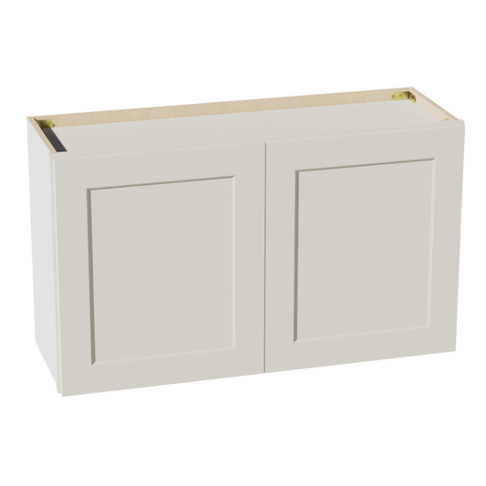 W3621-SSAW  Wall Cabinet 2 Doors & 2 Shelves - Shaker Style - Swan White   36"W x 21"H x 12"D