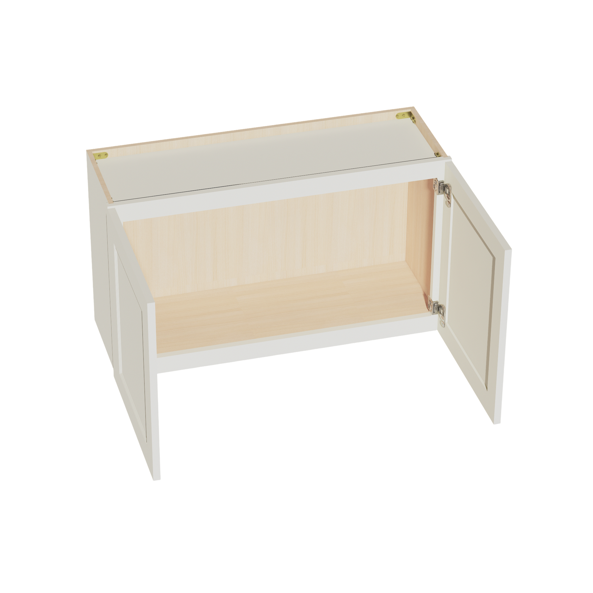 W3621-SSAW  Wall Cabinet 2 Doors & 2 Shelves - Shaker Style - Swan White   36"W x 21"H x 12"D