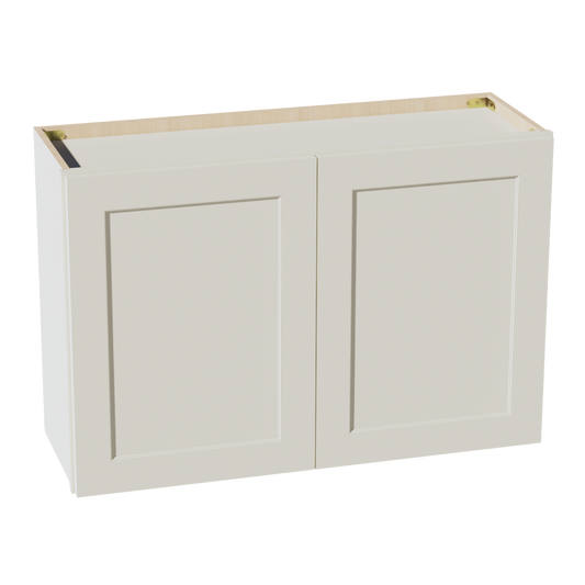 W3624-SSAW  Wall Cabinet 2 Doors & 2 Shelves - Shaker Style - Swan White   36"W x 24"H x 12"D