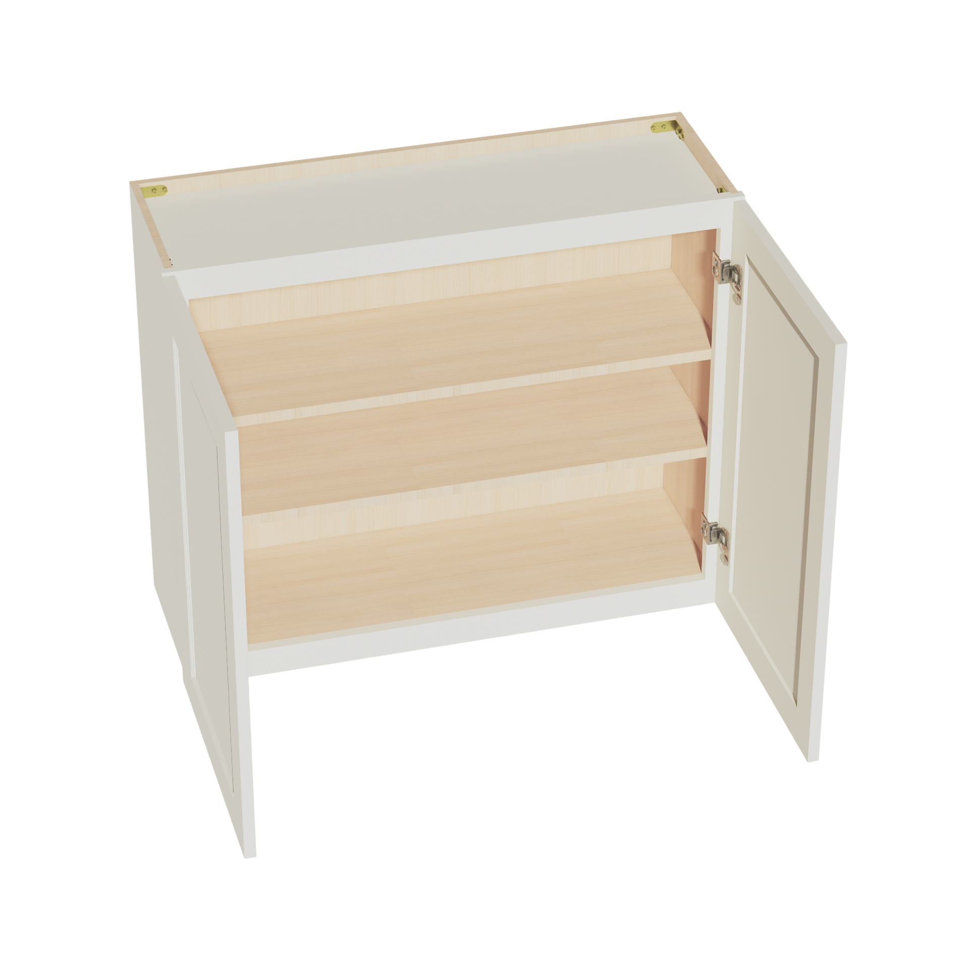 W3630-SSAW  Wall Cabinet 2 Doors & 2 Shelves - Shaker Style - Swan White   36"W x 21"H x 12"D