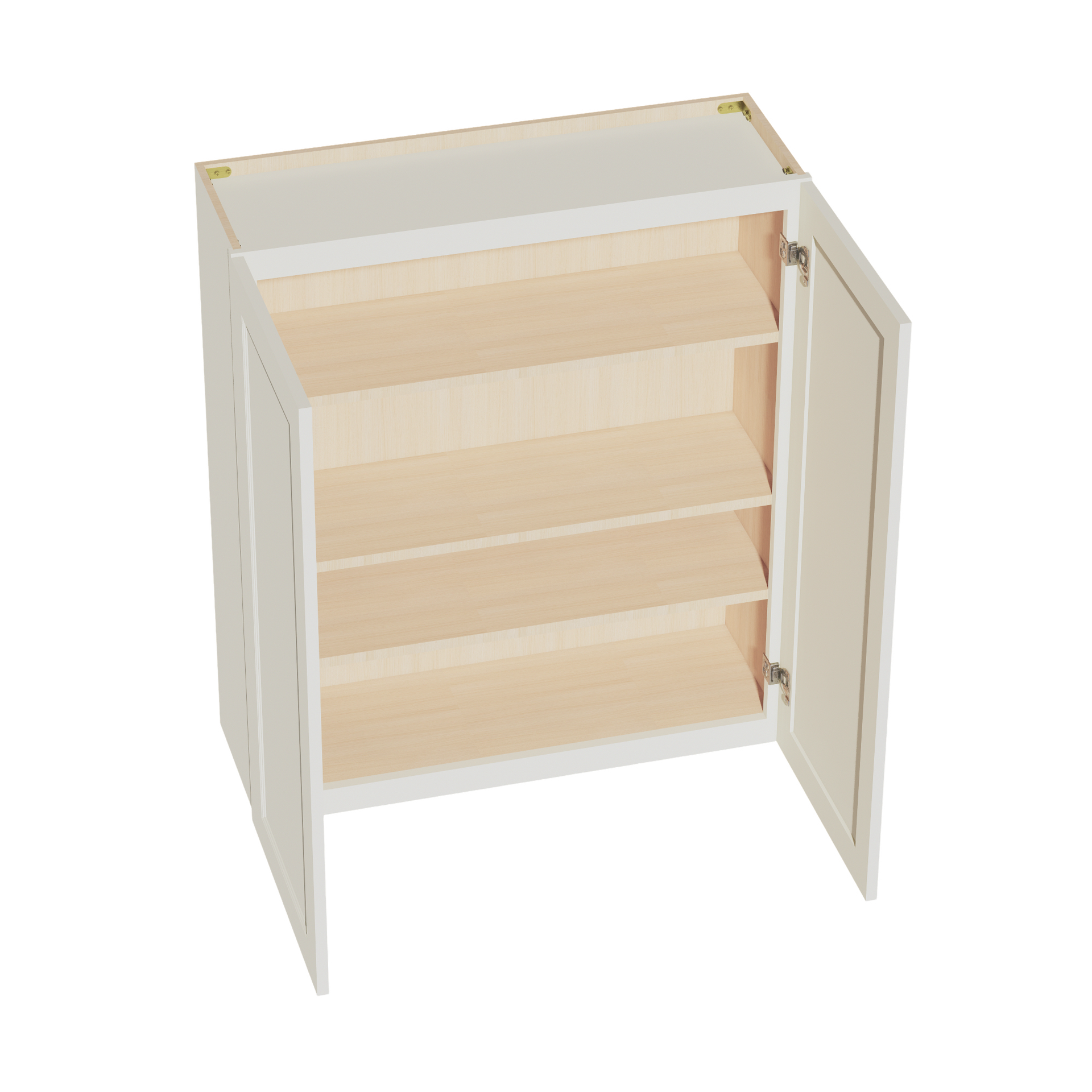 W3642-SSAW  Wall Cabinet 2 Doors & 2 Shelves - Shaker Style - Swan White   36"W x 36"H x 12"D