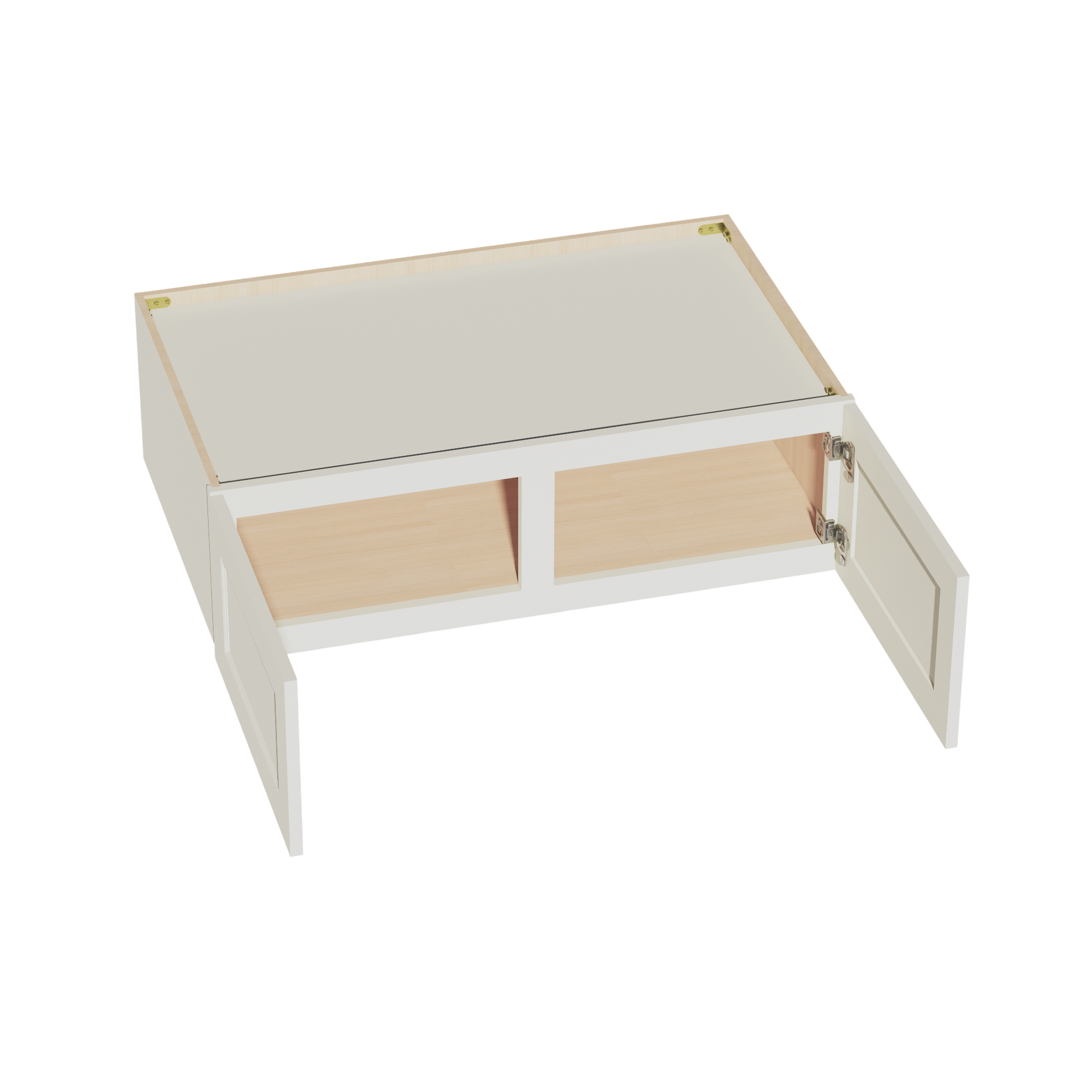W391224-SSAW  Wall Cabinet 2 Doors & 2 Shelves - Shaker Style - Swan White   36"W x 42"H x 24"D