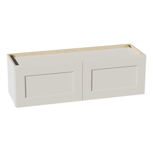 W3912-SSAW  Wall Cabinet 2 Doors & 2 Shelves - Shaker Style - Swan White   39"W x 12"H x 12"D